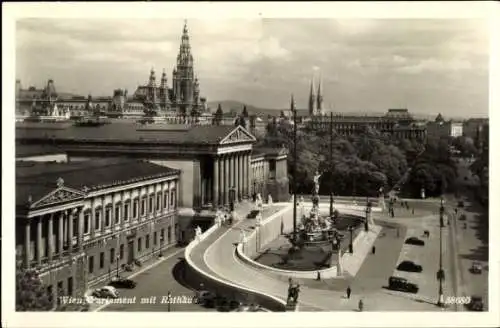 Ak Wien 1 Innere Stadt Österreich, Parlament mit Rathaus