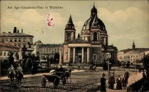 Ak Warszawa Warschau Polen, Am Sgo Alexandra Platz