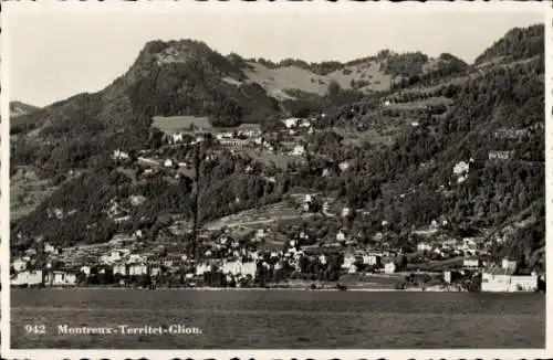 Ak Montreux Territet Glion Kanton Waadt, Panorama