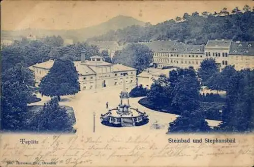 Ak Teplice Teplitz Region Aussig, Steinbad und Stephansbad