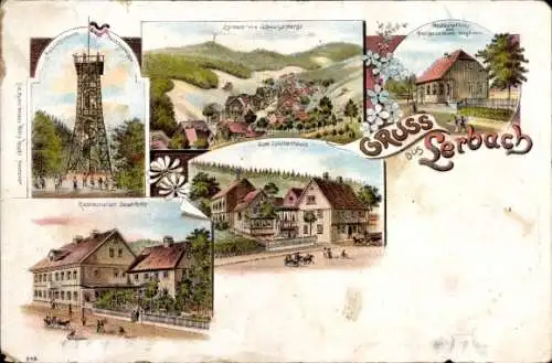 Litho Lerbach Osterode am Harz, Aussichtsturm, Restaurant, Schützenhaus