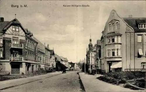 Ak Burg bei Magdeburg, Kaiser Wilhelm Straße, Gebäude