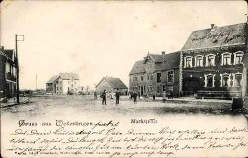 Ak Weferlingen in Sachsen Anhalt, Marktplatz
