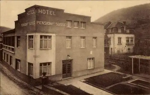 Ak Echternach Luxemburg, Hotel Petite Suisse, Eckansicht, Rue Andre Duchscher