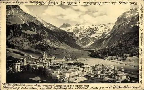 Ak Engelberg Kanton Obwalden Schweiz, Panorama, Hotels, Spannörter