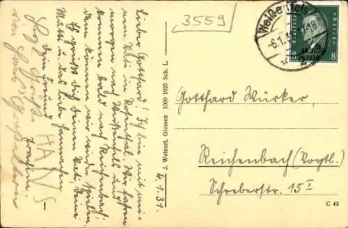 Ak Rosenthal in Hessen, Gemeindehaus, Kirche, Totalansicht