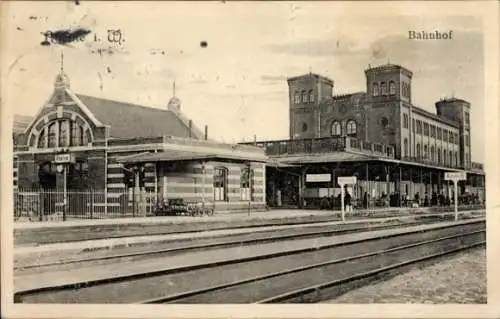 Ak Rheine in Westfalen, Bahnhof, Gleisseite