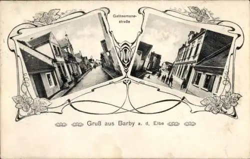 Jugendstil Ak Barby an der Elbe, Gethsemanestraße