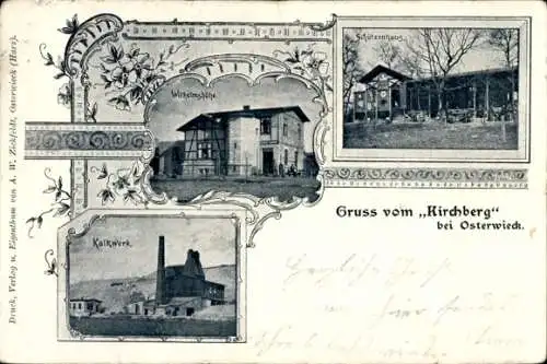 Ak Osterwieck am Harz, Kirchber, Wilhelmshöhe, Kalkwerk, Schützenhaus