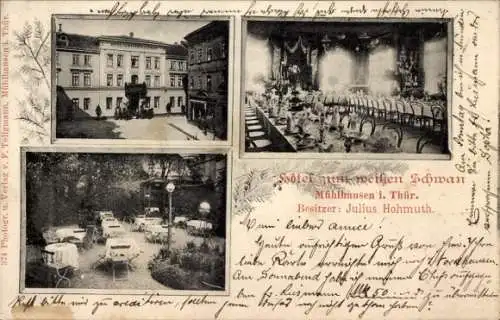 Ak Mühlhausen in Thüringen, Hotel zum weißen Schwan, Innenansicht