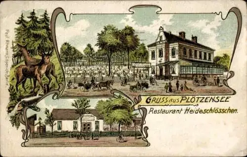 Litho Berlin Charlottenburg Plötzensee, Restaurant Heideschlösschen