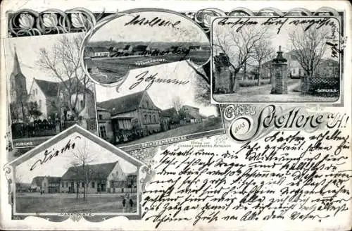 Ak Schollene an der Havel, Schloss, Marktplatz, Kirche, Prinzenstraße