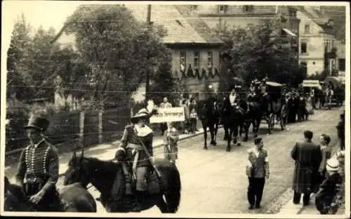 Set von 16 Foto Ak Einsiedel Seiffen im Erzgebirge, Umzug