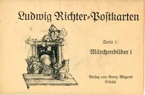 Set von 10 AK im Umschlag, Ludwig Richter Märchen