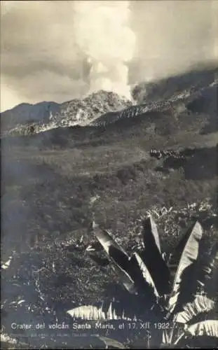 Ak Quetzaltenango Guatemala, Vulkan Santa Maria, Krater 1922