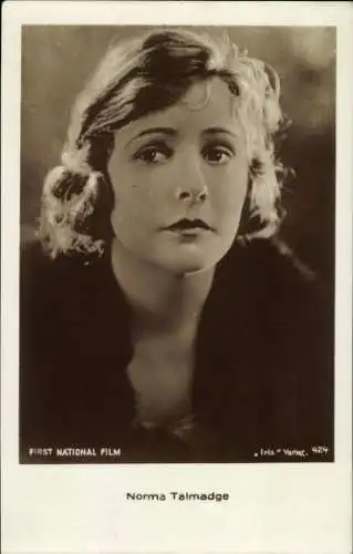 Ak Schauspielerin Norma Talmadge, Portrait, Iris Verlag