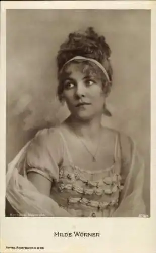 Ak Schauspielerin Hilde Wörner, Portrait