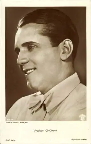Ak Schauspieler Walter Grüters, Portrait