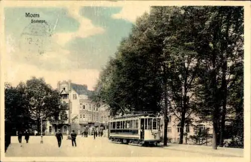 Ak Moers am Niederrhein, Steintor, Straßenbahn