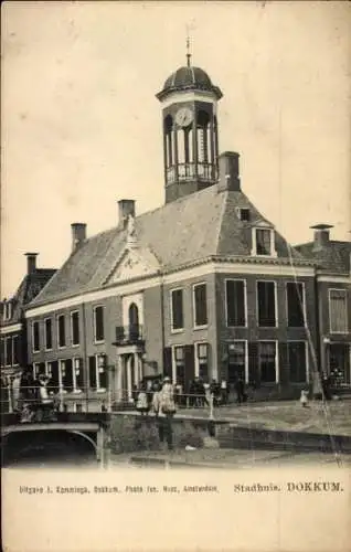 Ak Dokkum Dongeradeel Friesland Niederlande, Rathaus