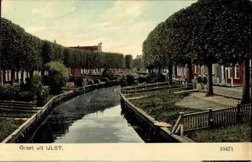 Ak IJlst Ylst Friesland Niederlande, Kanal, Allee