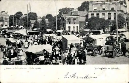 Ak Almelo Overijssel Niederlande, Marktplein