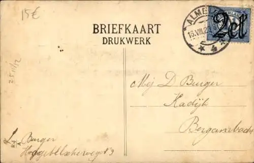 Ak Almelo Overijssel Niederlande, Groote straat, Postkantoor