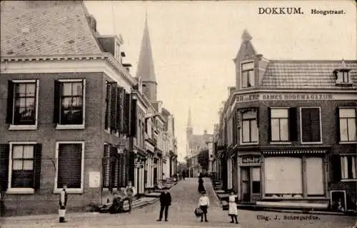 Ak Dokkum Dongeradeel Fryslân Niederlande, Hoogstraat