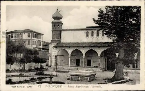 Ak Thessaloniki Griechenland, Hagia Sophia vor dem Brand