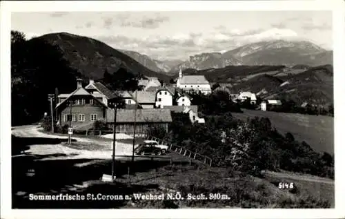 Ak St Corona am Wechsel in Niederösterreich, Teilansicht