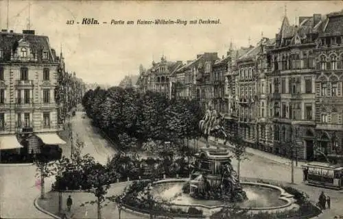 Ak Köln am Rhein, Kaiser Wilhelm Ring, Denkmal