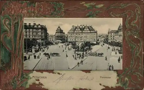 Präge Passepartout Ak München, Panorama