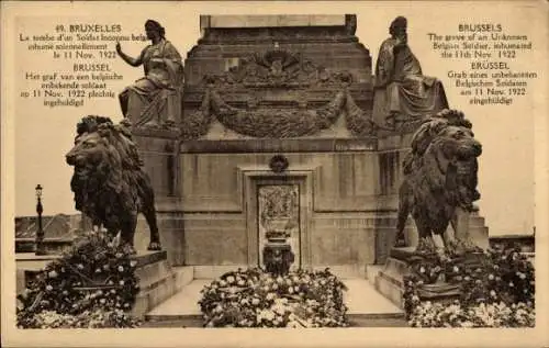 Ak Bruxelles Brüssel, Grab des unbekannten belgischen Soldaten