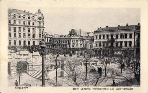 Ak București Bukarest Rumänien, Hotel Capscha, Sarindarplatz, Victoriastraße