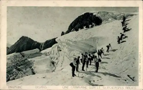 Ak Oisans, Une Caravane sur le Glacier des Rouies