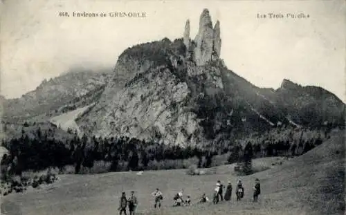 Ak Grenoble Isère, Les Trois Pucelles