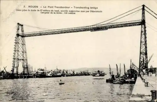 Ak Rouen Seine Maritime, Le Pont Transbordeur