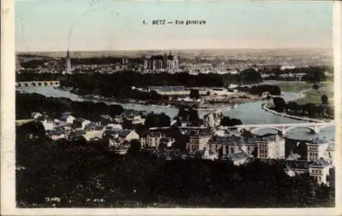 Ak Metz Moselle, Vue generale