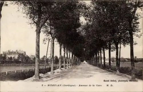 Ak Mussidan Dordogne, Avenue de la Gare