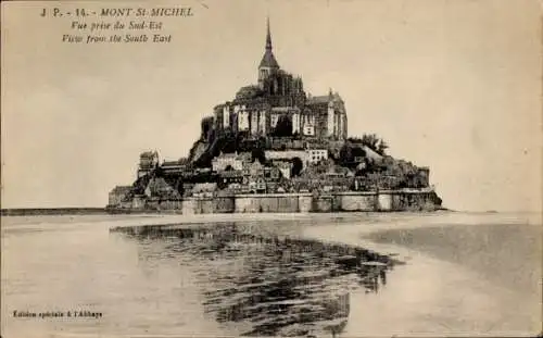 Ak Le Mont Saint Michel Manche, Vue prise du Sud-Est
