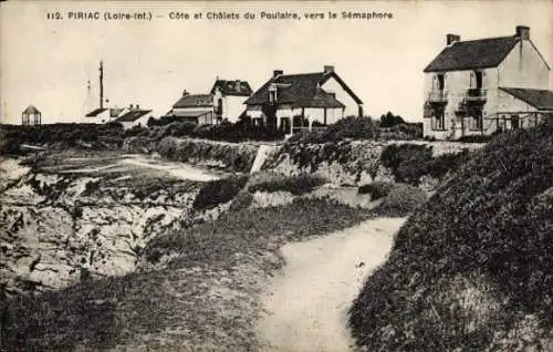 Ak Piriac Loire Atlantique, Cote et Chalets du Poulaire, vers la Semaphore