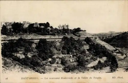 Ak Saint Brieuc Côtes d'Armor, Les nouveau Boulevards, Vallee de Toupin