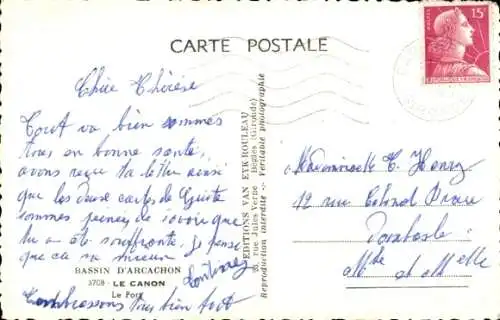 Ak Le Canon Cap Ferret Gironde, Bucht von Arcachon, Hafen, Boote