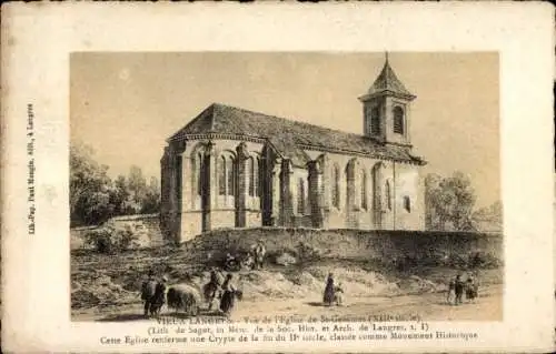 Ak Langres Haute Marne, l'Eglise de St-Geosmes, XIII siecle