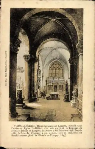 Ak Langres Haute Marne, Musee lapidaire, installe dans l'ancienne Eglise St-Didier