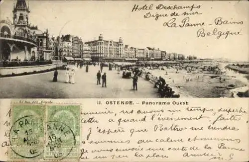 Ak Oostende Ostende Westflandern, Panorama Ouest