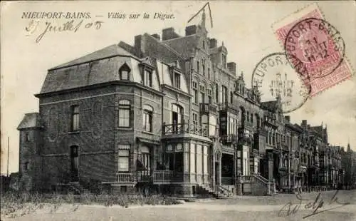 Ak Nieuport Bains Nieuwpoort Westflandern, Villas sur la Digue