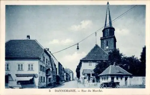 Ak Dannemarie Dammerkirch Elsass Haut Rhin, Rue du Marche