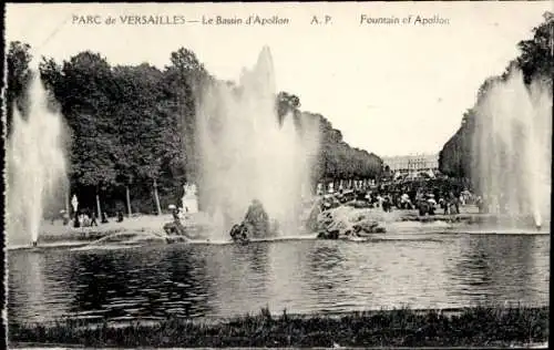 Ak Versailles Yvelines, Park, Le Bassin d'Apollon