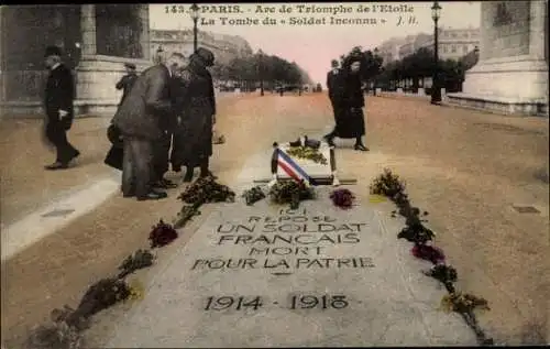Ak Paris VIII, Triumphbogen, Grab des unbekannten Soldaten